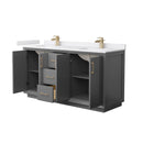 Strada 66" Free Standing Double Basin Vanity Set with Cabinet and Cultured Marble Vanity Top - image 11