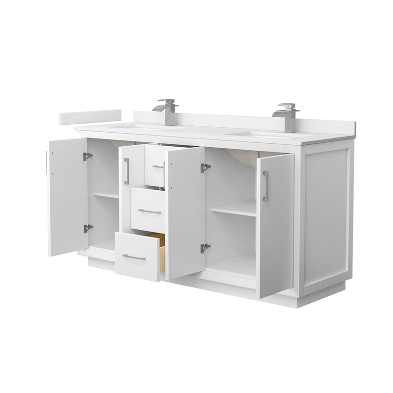 Strada 66" Free Standing Double Basin Vanity Set with Cabinet and Cultured Marble Vanity Top - image 19