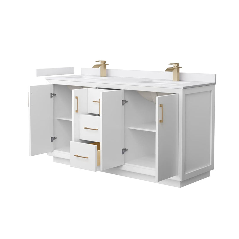 Strada 66" Free Standing Double Basin Vanity Set with Cabinet and Cultured Marble Vanity Top - image 21