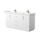 Strada 66" Free Standing Double Basin Vanity Set with Cabinet and Quartz Vanity Top - image 1