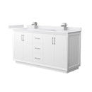Strada 66" Free Standing Double Basin Vanity Set with Cabinet and Cultured Marble Vanity Top - image 1