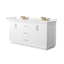 Strada 66" Free Standing Double Basin Vanity Set with Cabinet and Quartz Vanity Top - image 1