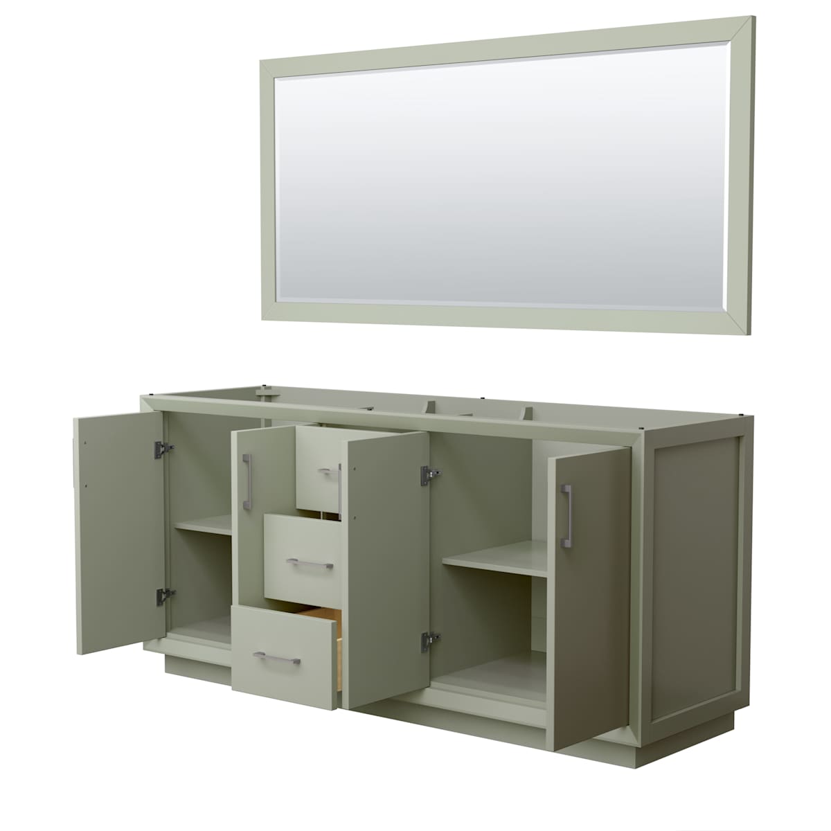 Strada 71" Double Free Standing Vanity Cabinet - Less Vanity Top