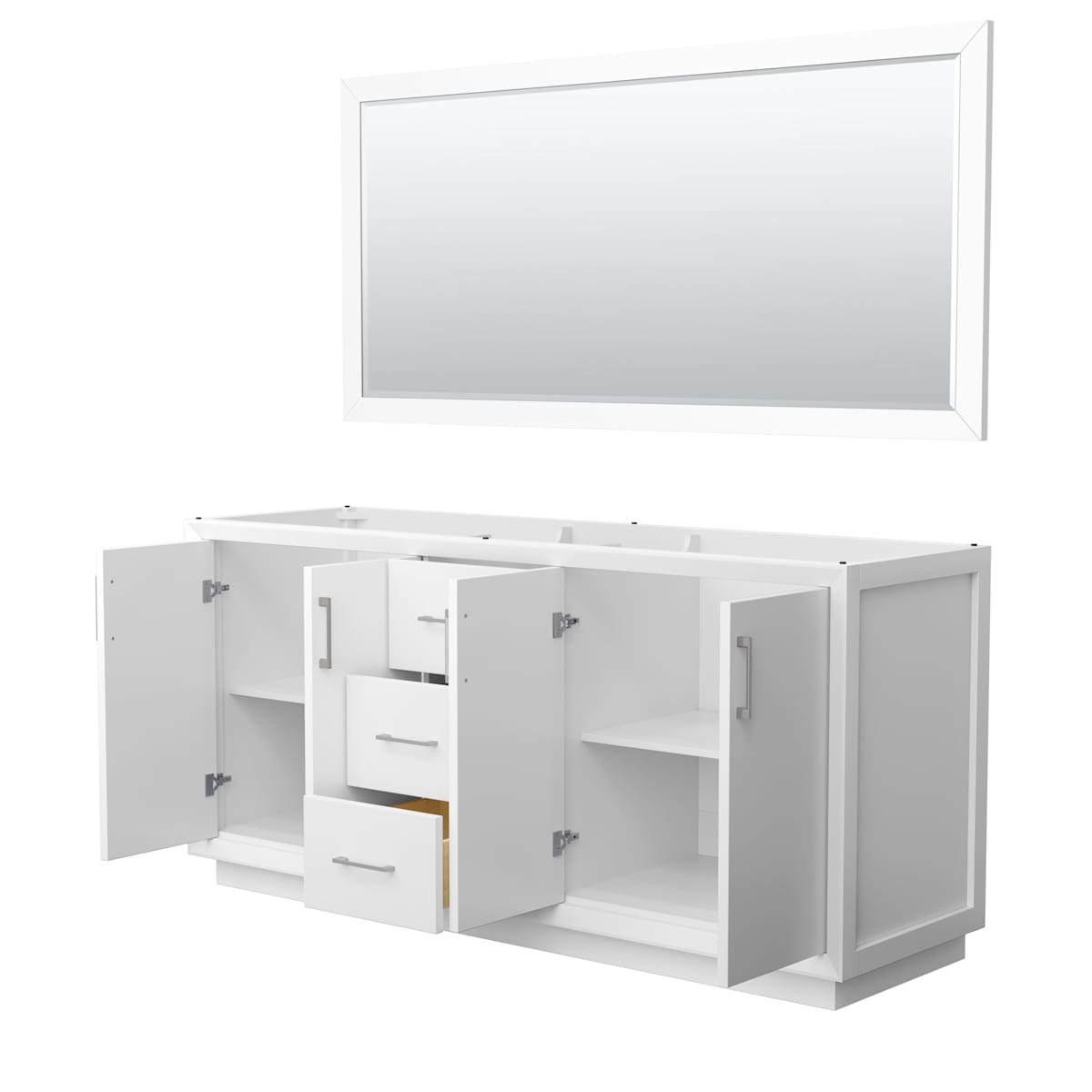 Strada 71" Double Free Standing Vanity Cabinet - Less Vanity Top - image 13