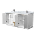 Strada 72" Free Standing Double Basin Vanity Set with Cabinet and Marble Vanity Top - image 12