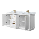 Strada 72" Free Standing Double Basin Vanity Set with Cabinet and Marble Vanity Top - image 14
