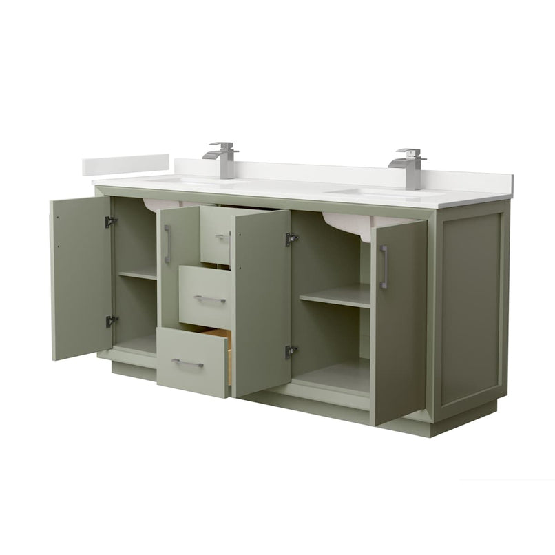 Strada 72" Free Standing Double Basin Vanity Set with Cabinet and Quartz Vanity Top - image 19