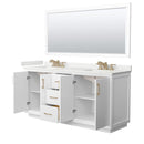 Strada 72" Free Standing Double Basin Vanity Set with Cabinet, Quartz Vanity Top, and Framed Mirror - image 11