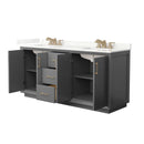 Strada 72" Free Standing Double Basin Vanity Set with Cabinet and Quartz Vanity Top - image 16
