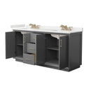 Strada 72" Free Standing Double Basin Vanity Set with Cabinet and Quartz Vanity Top - image 17