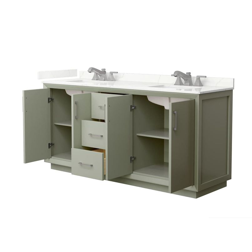 Strada 72" Free Standing Double Basin Vanity Set with Cabinet and Quartz Vanity Top - image 18