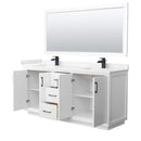 Strada 72" Free Standing Double Basin Vanity Set with Cabinet, Cultured Marble Vanity Top, and Framed Mirror - image 19