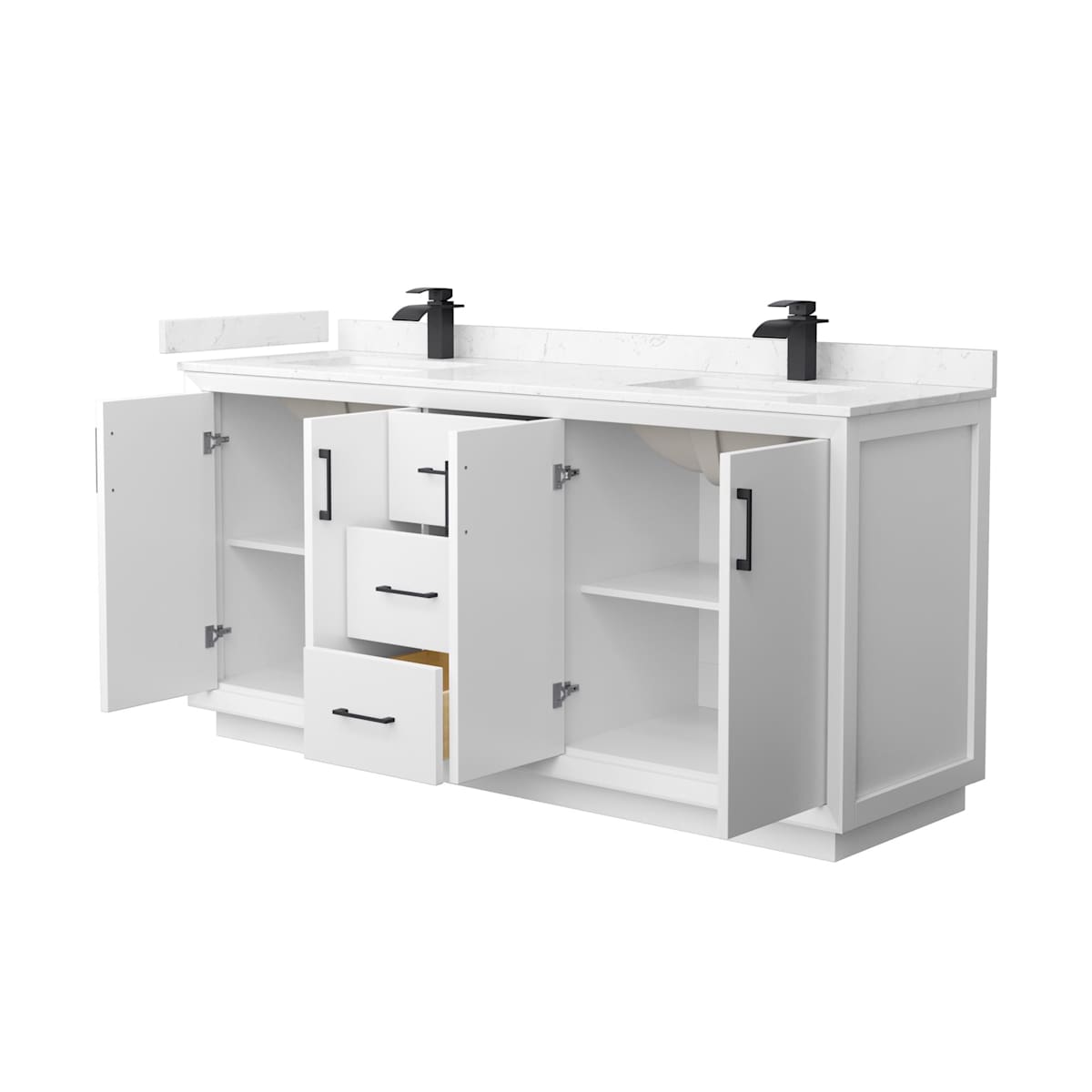 Strada 72" Free Standing Double Basin Vanity Set with Cabinet and Cultured Marble Vanity Top - image 18