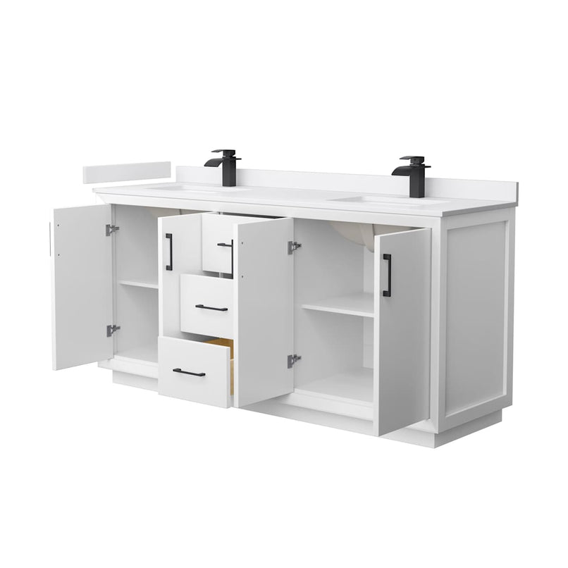 Strada 72" Free Standing Double Basin Vanity Set with Cabinet and Cultured Marble Vanity Top - image 20