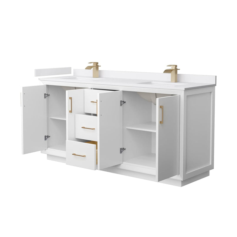 Strada 72" Free Standing Double Basin Vanity Set with Cabinet and Cultured Marble Vanity Top - image 21