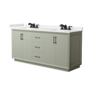 Strada 72" Free Standing Double Basin Vanity Set with Cabinet and Quartz Vanity Top - image 1