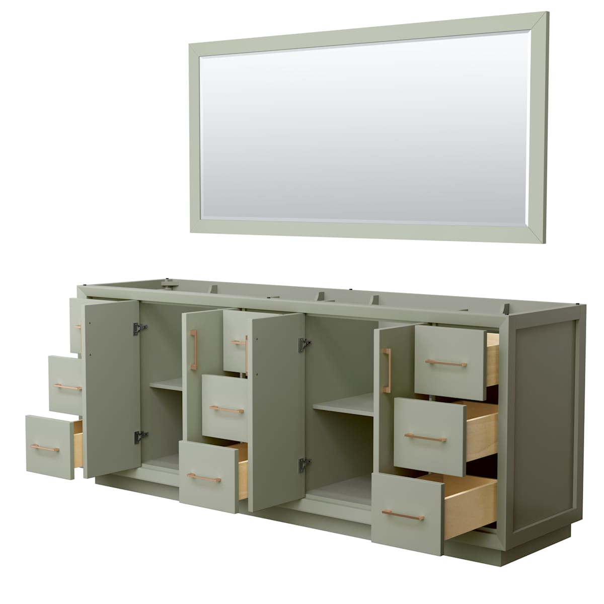 Strada 83" Double Free Standing Vanity Cabinet - Less Vanity Top