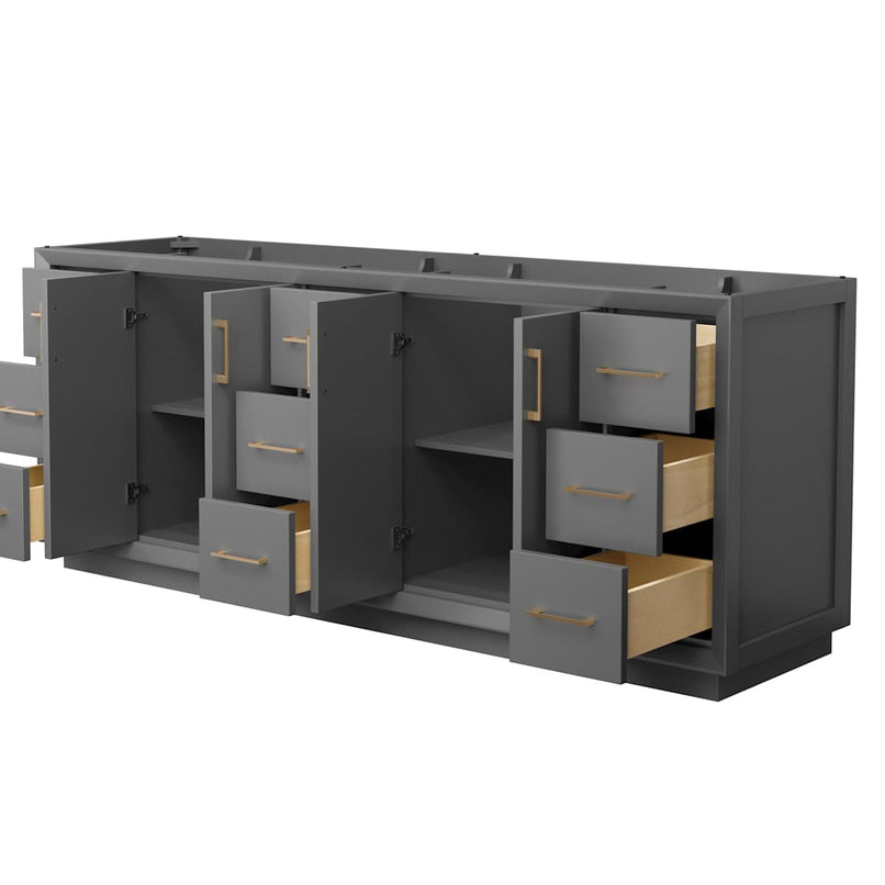 Strada 83" Double Free Standing Vanity Cabinet Only - Less Vanity Top - image 7