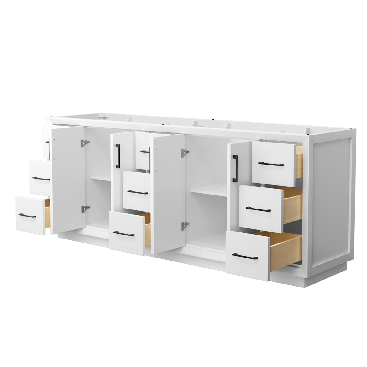 Strada 83" Double Free Standing Vanity Cabinet Only - Less Vanity Top