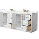 Strada 84" Free Standing Double Basin Vanity Set with Cabinet and Quartz Vanity Top - image 11