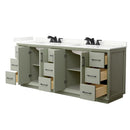 Strada 84" Free Standing Double Basin Vanity Set with Cabinet and Quartz Vanity Top - image 18