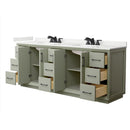 Strada 84" Free Standing Double Basin Vanity Set with Cabinet and Quartz Vanity Top - image 19