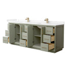 Strada 84" Free Standing Double Basin Vanity Set with Cabinet and Cultured Marble Vanity Top - image 13