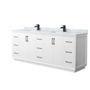 Strada 84" Free Standing Double Basin Vanity Set with Cabinet and Marble Vanity Top - image 1