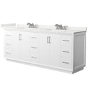 Strada 84" Free Standing Double Basin Vanity Set with Cabinet and Quartz Vanity Top - image 1