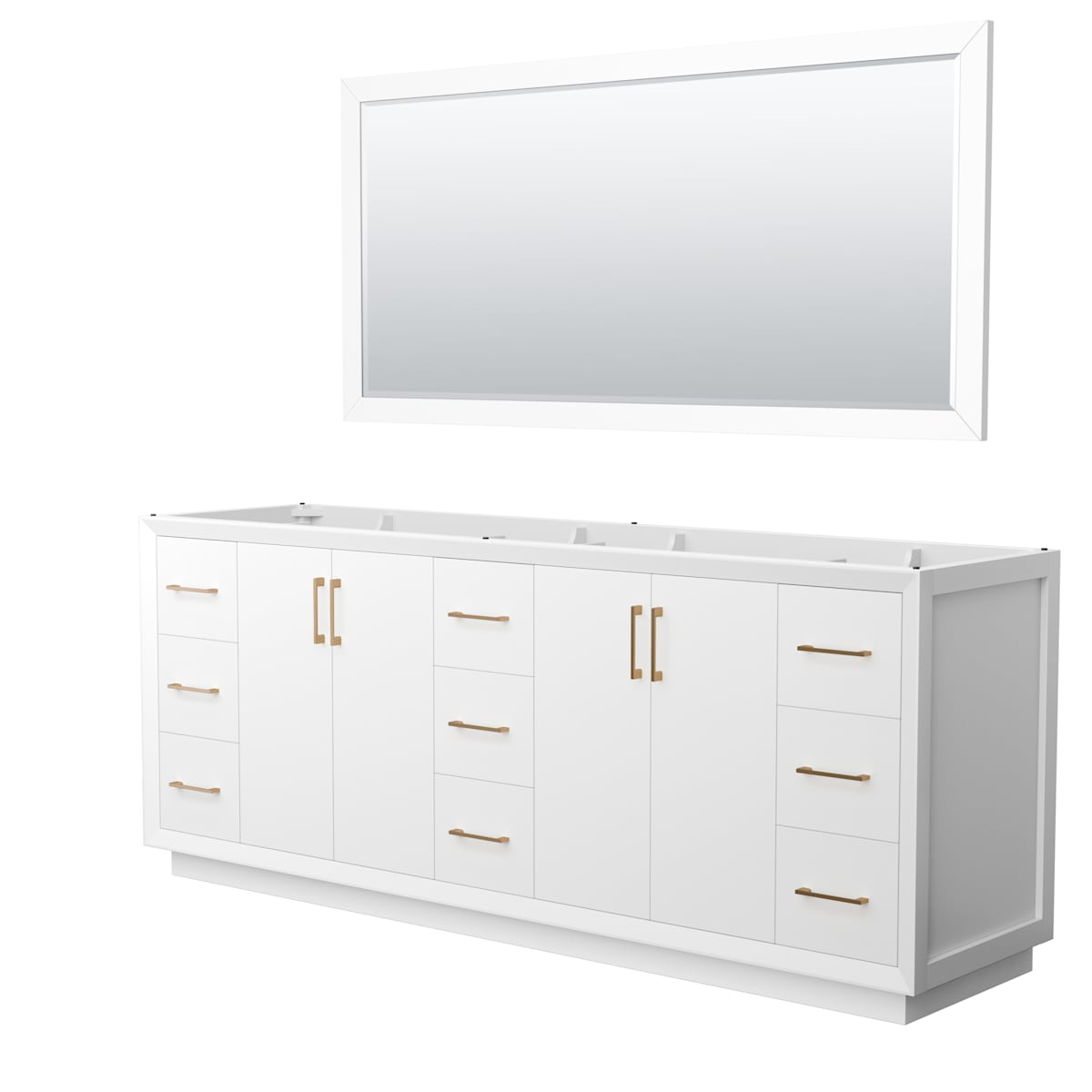Strada 83" Double Free Standing Vanity Cabinet - Less Vanity Top