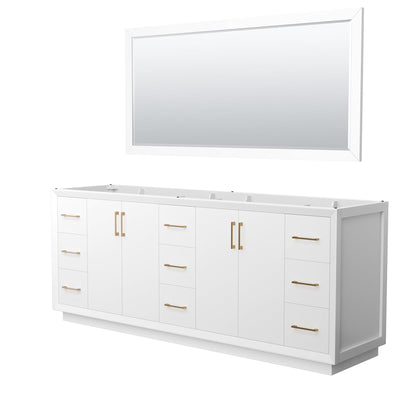 Strada 83" Double Free Standing Vanity Cabinet - Less Vanity Top - image 1