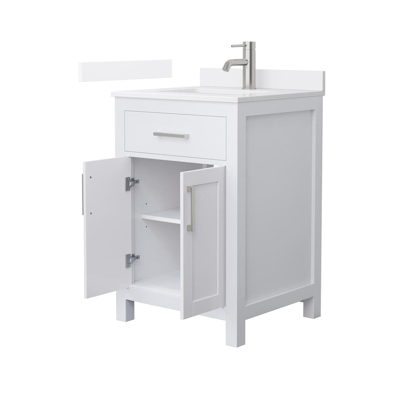 Beckett 24" Free Standing Single Basin Vanity Set with Cabinet and Quartz Vanity Top - image 8