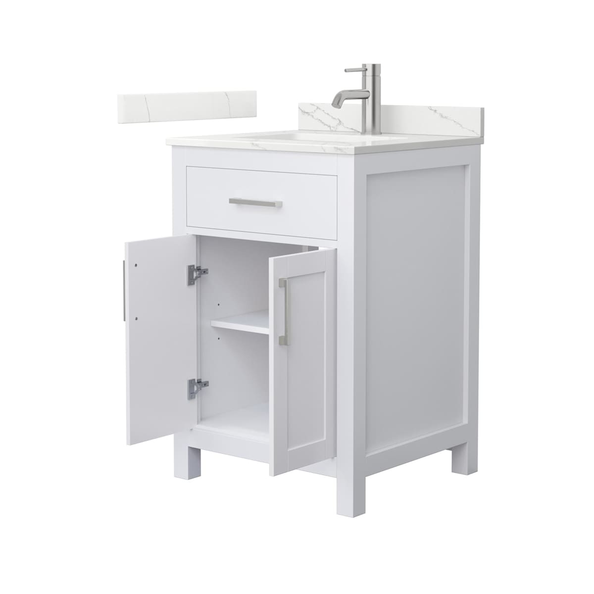 Beckett 24" Free Standing Single Basin Vanity Set with Cabinet and Quartz Vanity Top