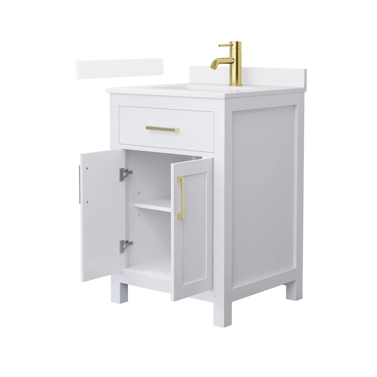 Beckett 24" Free Standing Single Basin Vanity Set with Cabinet and Quartz Vanity Top