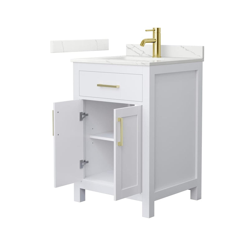 Beckett 24" Free Standing Single Basin Vanity Set with Cabinet and Quartz Vanity Top - image 11