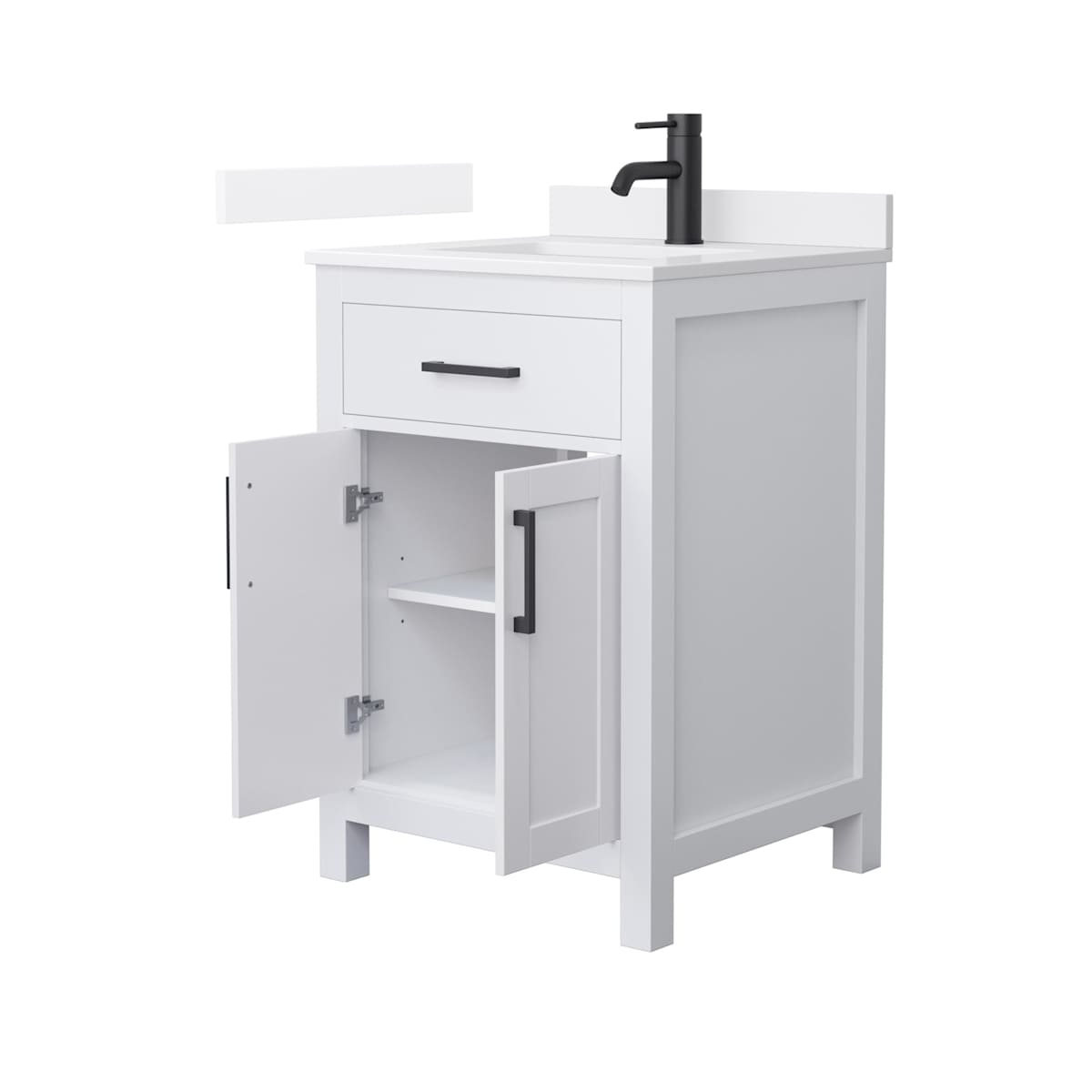 Beckett 24" Free Standing Single Basin Vanity Set with Cabinet and Quartz Vanity Top