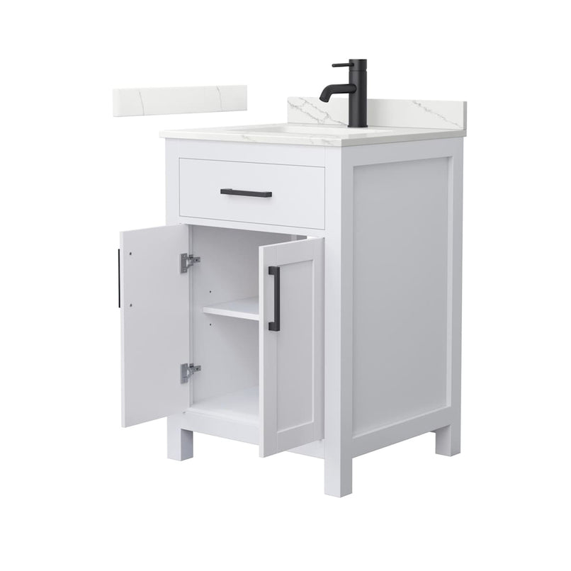 Beckett 24" Free Standing Single Basin Vanity Set with Cabinet and Quartz Vanity Top - image 13