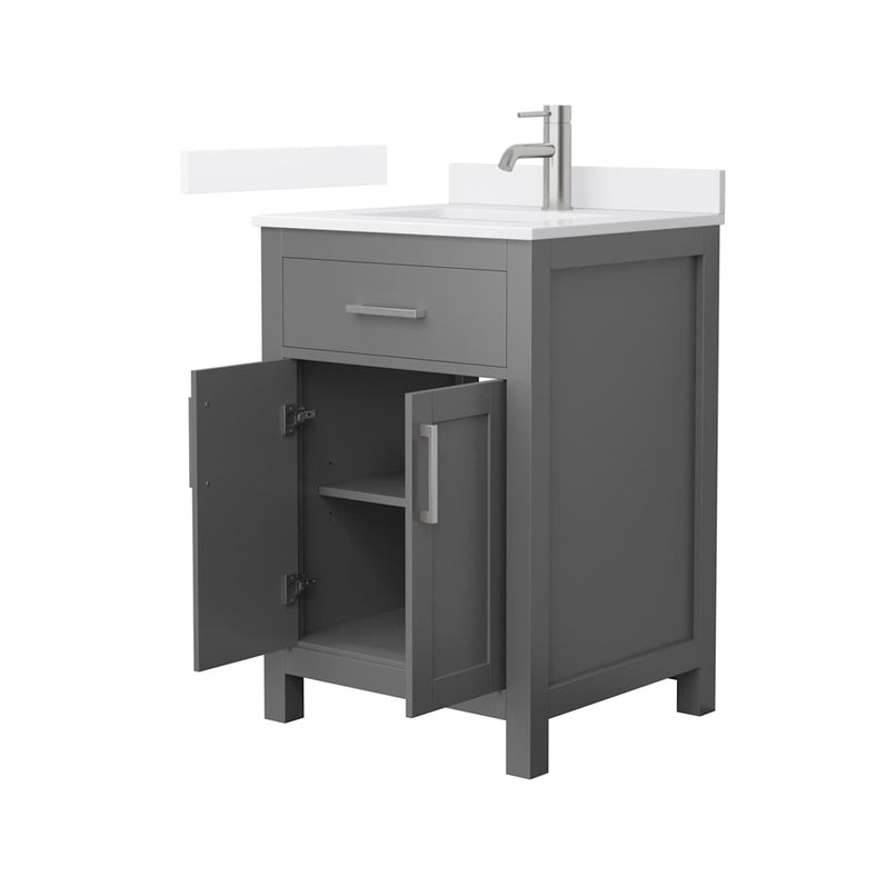 Beckett 24" Free Standing Single Basin Vanity Set with Cabinet and Quartz Vanity Top - image 14