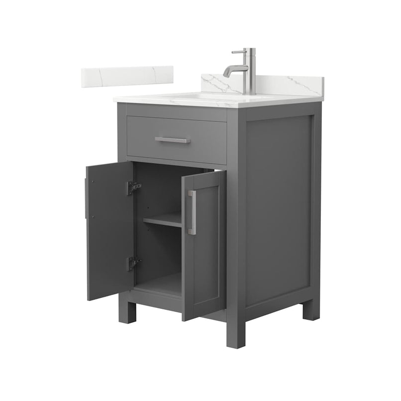 Beckett 24" Free Standing Single Basin Vanity Set with Cabinet and Quartz Vanity Top - image 15