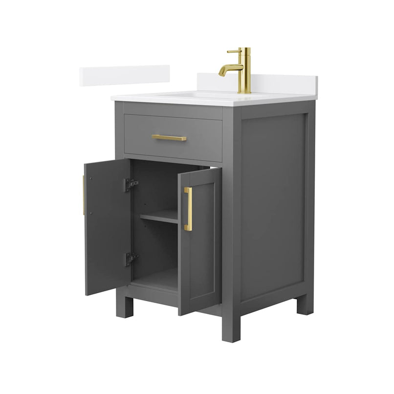 Beckett 24" Free Standing Single Basin Vanity Set with Cabinet and Quartz Vanity Top - image 16