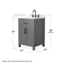 Beckett 24" Free Standing Single Basin Vanity Set with Cabinet and Quartz Vanity Top - image 4
