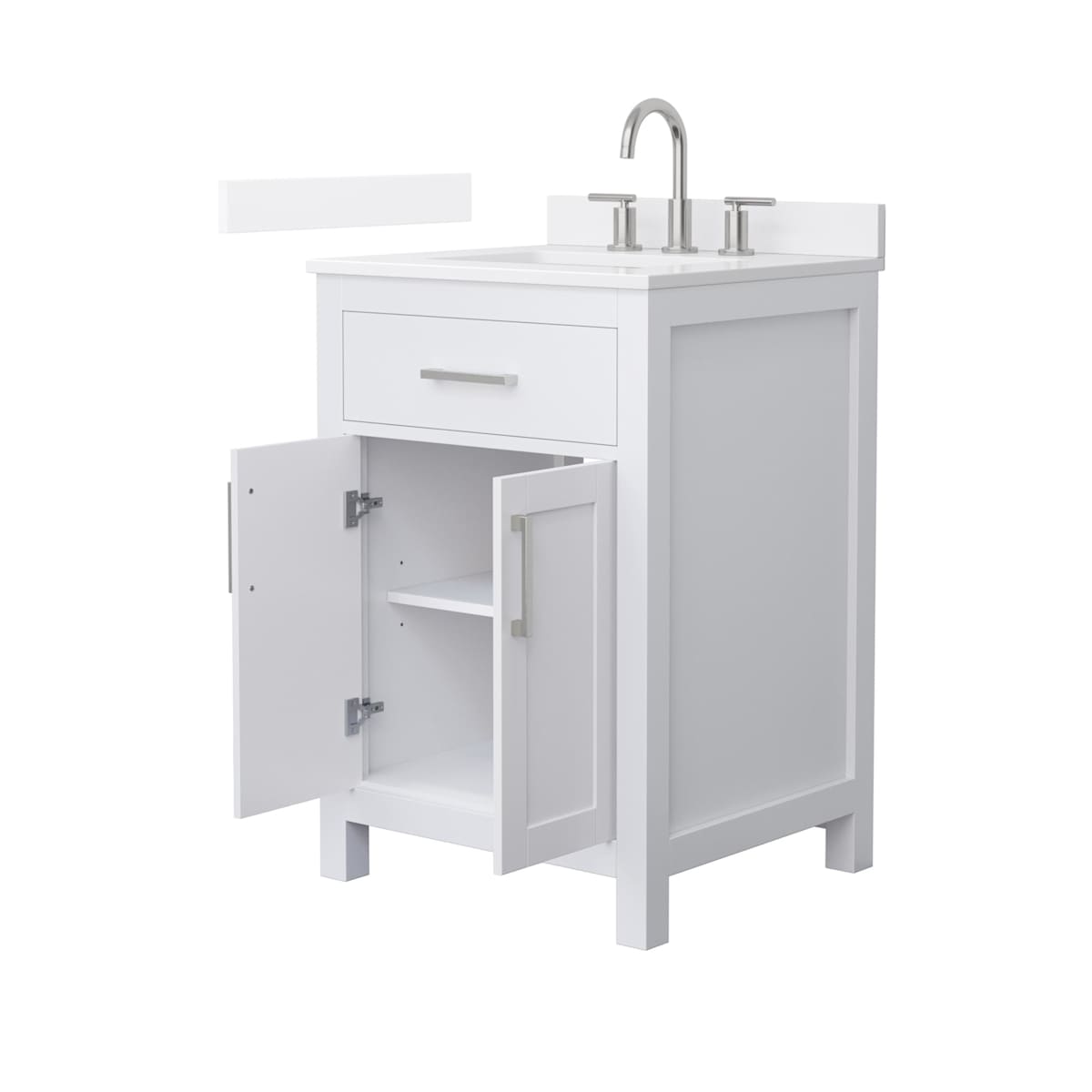 Beckett 24" Free Standing Single Basin Vanity Set with Cabinet and Quartz Vanity Top