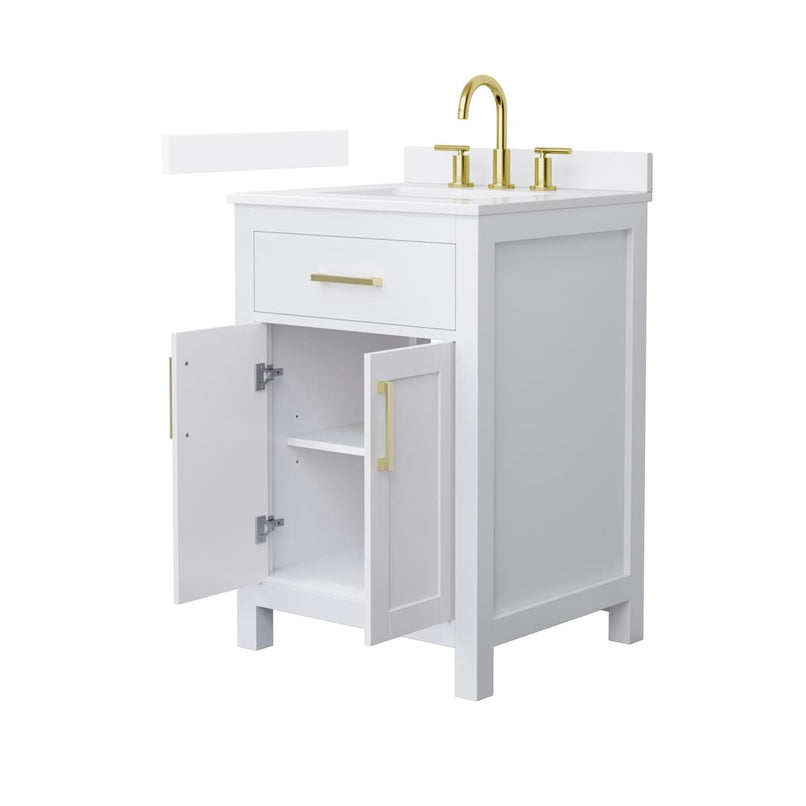 Beckett 24" Free Standing Single Basin Vanity Set with Cabinet and Quartz Vanity Top - image 10