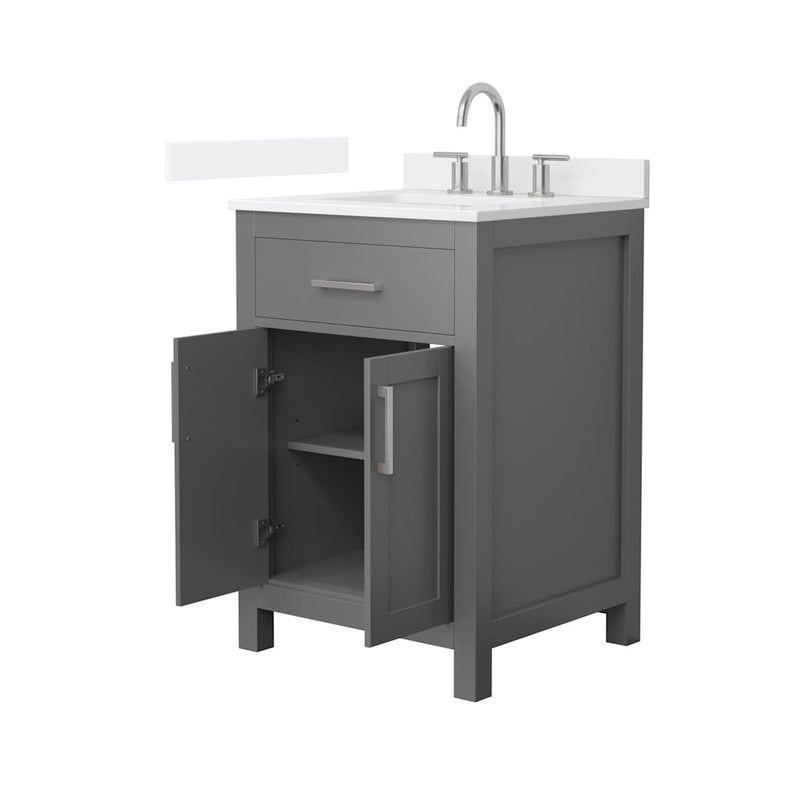 Beckett 24" Free Standing Single Basin Vanity Set with Cabinet and Quartz Vanity Top - image 14