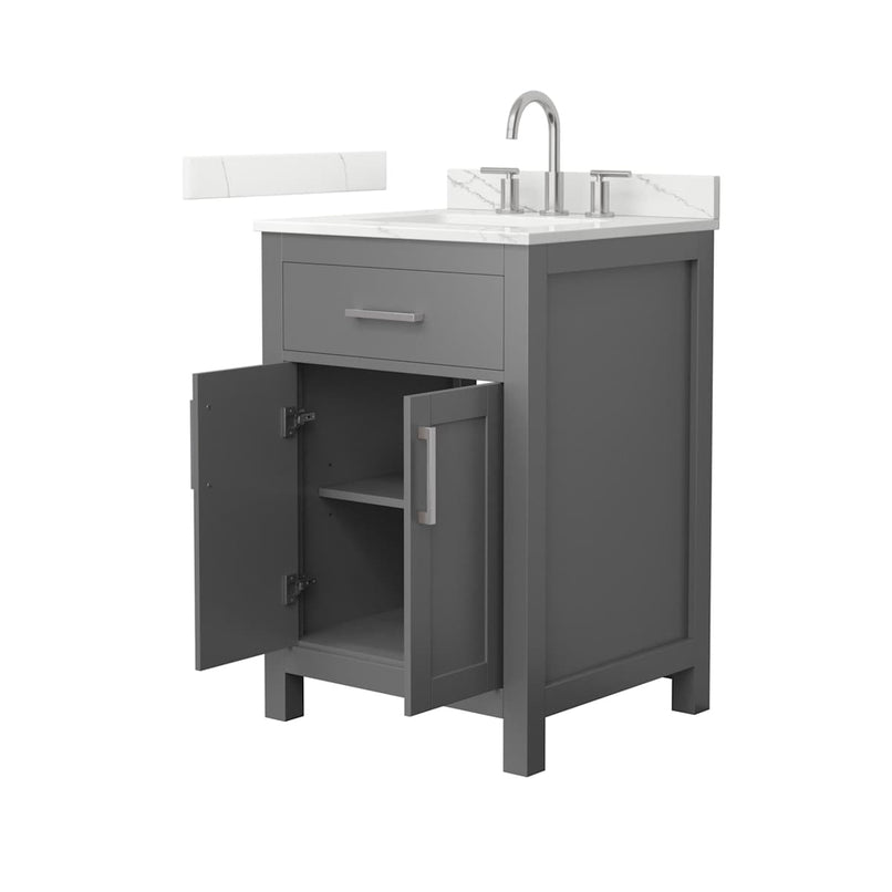 Beckett 24" Free Standing Single Basin Vanity Set with Cabinet and Quartz Vanity Top - image 15