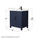 Beckett 30" Free Standing Single Basin Vanity Set with Cabinet and Quartz Vanity Top - image 4