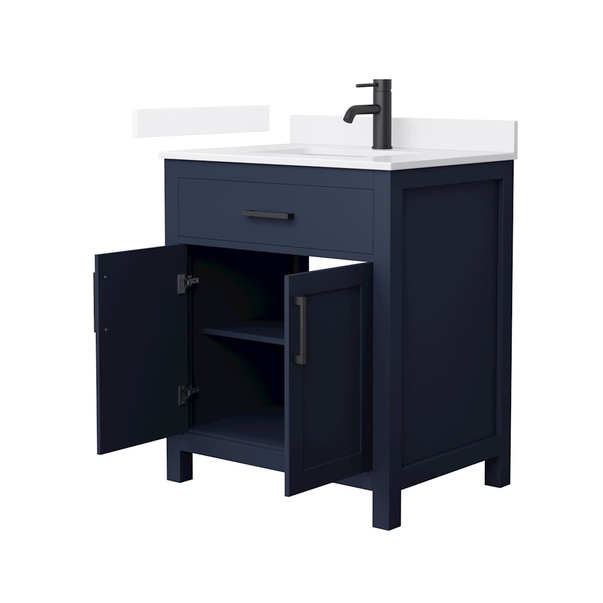 Beckett 30" Free Standing Single Basin Vanity Set with Cabinet and Quartz Vanity Top