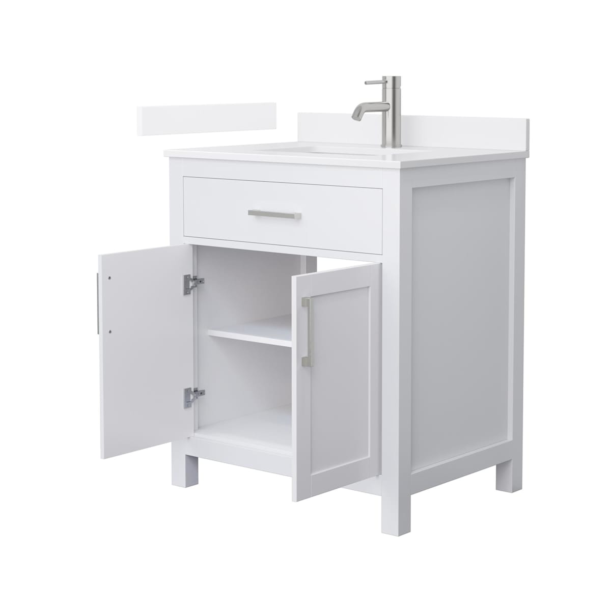 Beckett 30" Free Standing Single Basin Vanity Set with Cabinet and Quartz Vanity Top