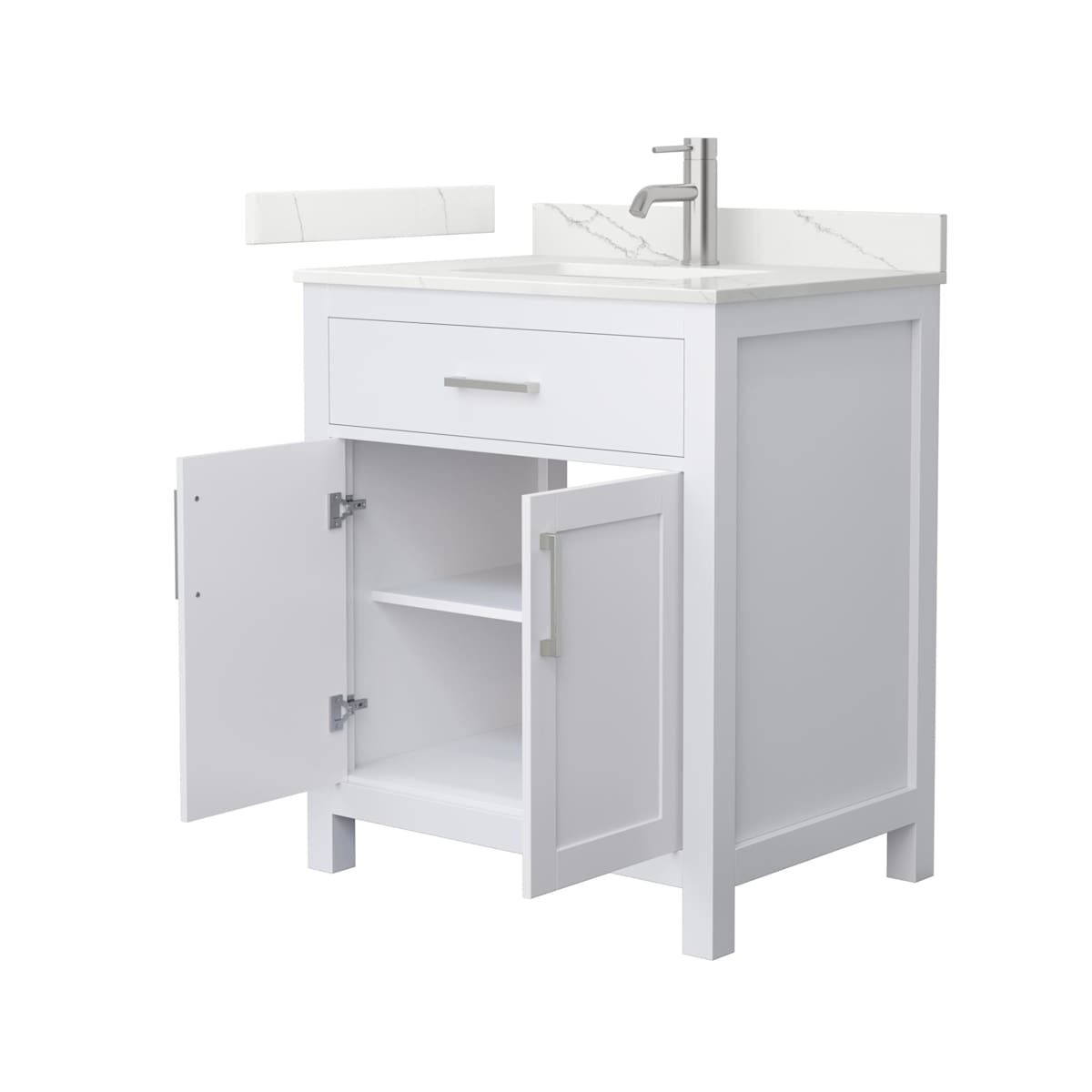 Beckett 30" Free Standing Single Basin Vanity Set with Cabinet and Quartz Vanity Top