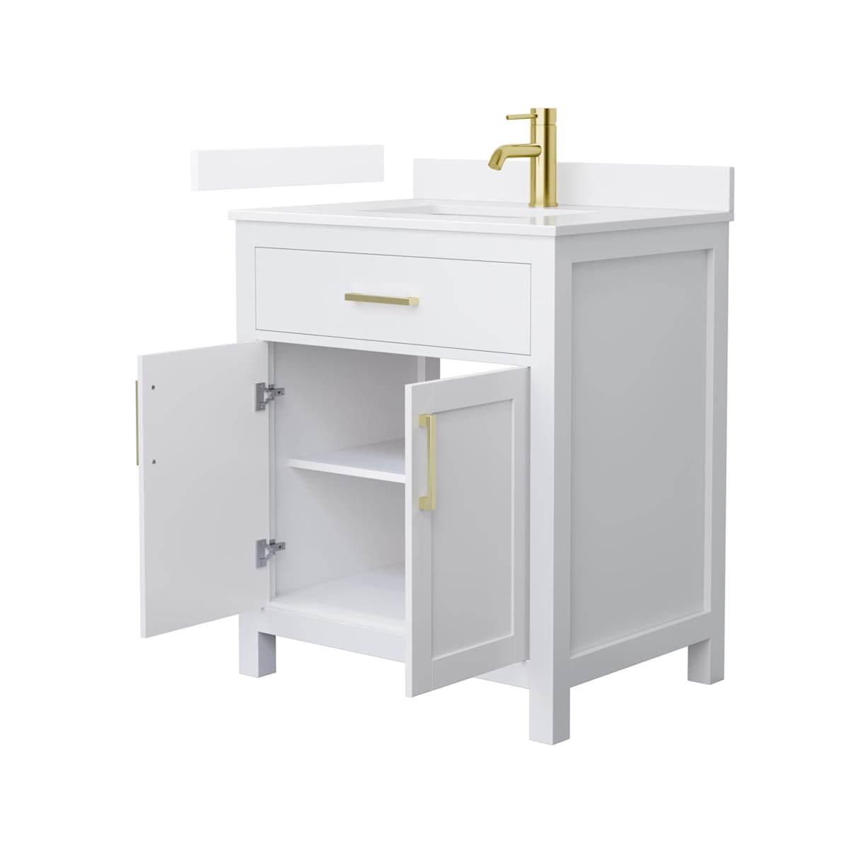Beckett 30" Free Standing Single Basin Vanity Set with Cabinet and Quartz Vanity Top